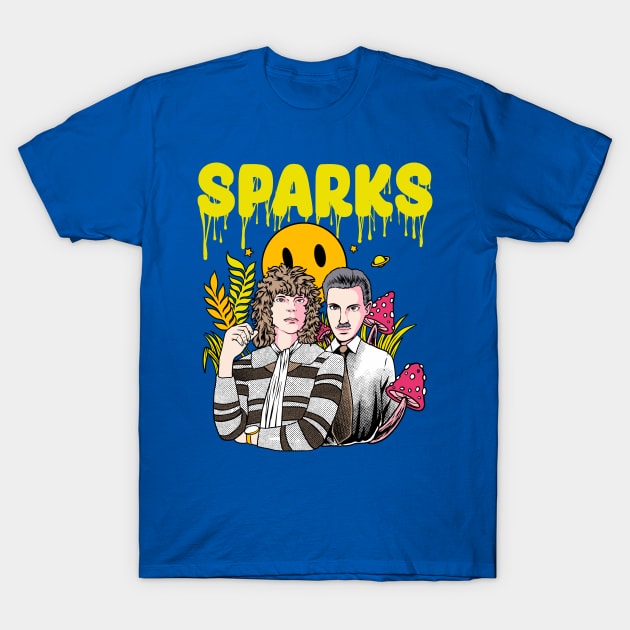 Retro Sparks Band T-Shirt by margueritesauvages